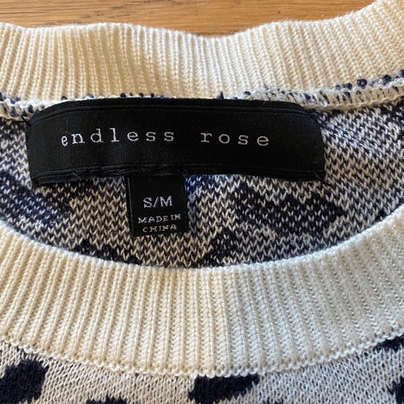 Endless Rose Short Sleeve Animal Print Sweater - Picture 2 of 3